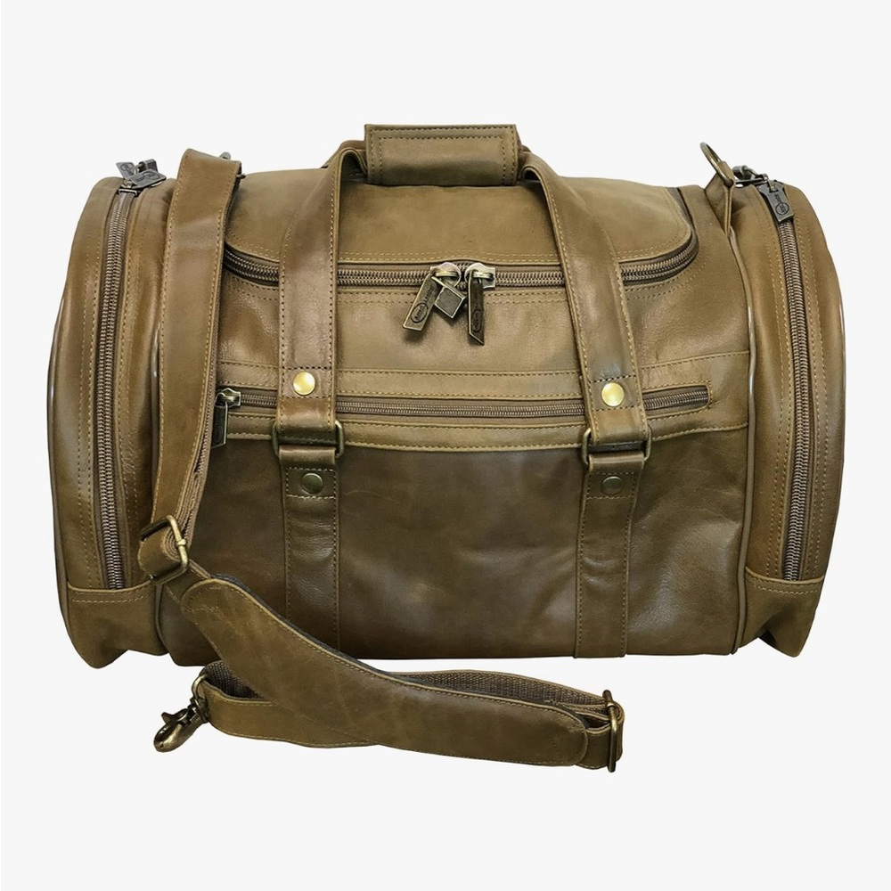 Brown Leather Duffel Bag